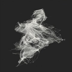 Design a 3D laser wireframe vector art of an abstract geometric shape