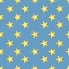 Classics Seamless Christmas Star Pattern with Blue Background