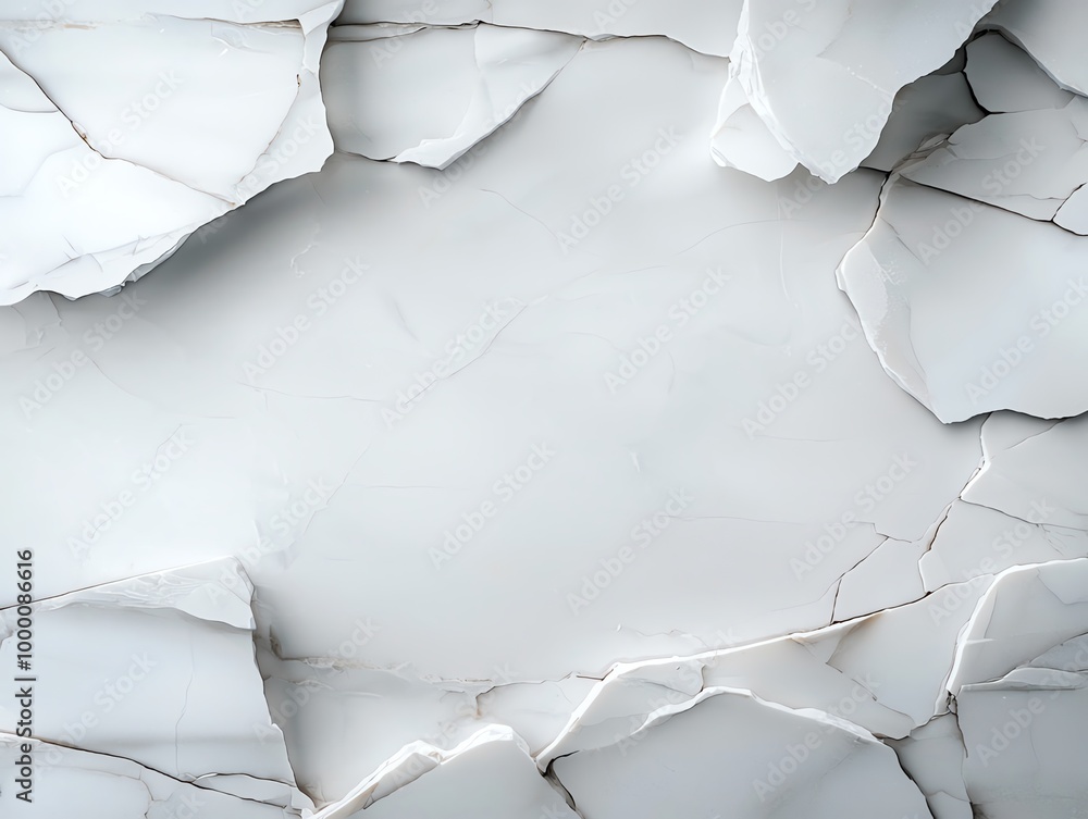 Poster abstract cracked white marble background creating a unique texture with natural patterns. perfect fo
