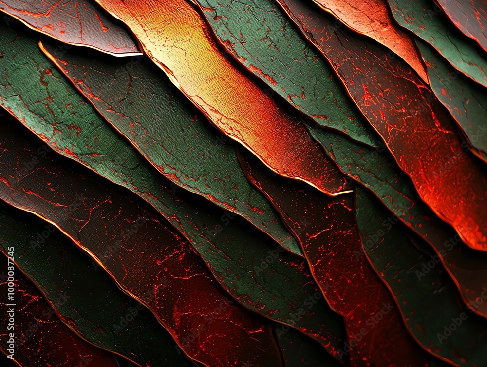 Poster abstract textured layers with metallic and earthy tones. artistic, close-up shot showcasing intricat