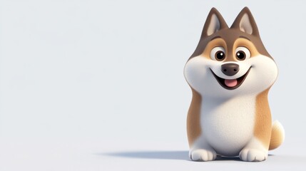 Fototapeta premium A cartoon dog with a big smile on its face