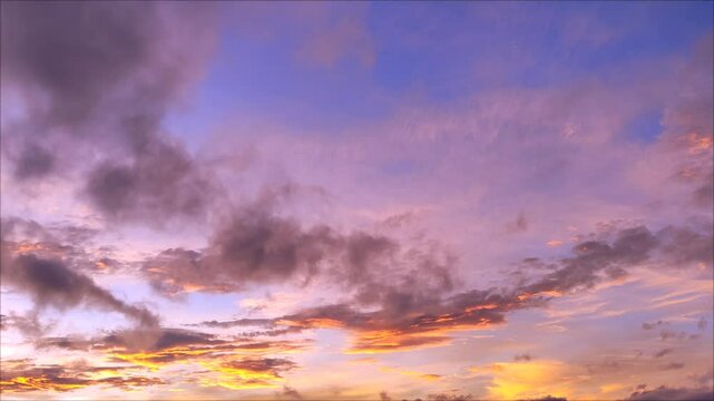 sunset in the sky with clouds 