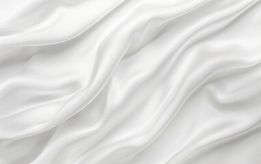 Obraz premium White silk fabric with soft flowing folds and smooth texture.