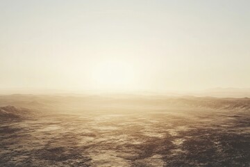 Fototapeta premium A Hazy Desert Landscape with a Glowing Horizon