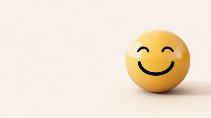 Fototapeta premium A yellow smiley face is sitting on a white background