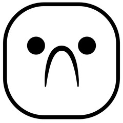 Sad Emoji Icon. Simple Smiley Vector Illustration.