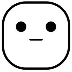 Blank Emotion Emoji Icon. Simple Smiley Vector Illustration.