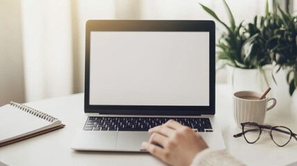 Fototapeta premium The Laptop on a Workspace