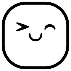 Blinked Eye Emoji Icon. Simple Smiley Vector Illustration.