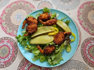 Delicious Breaded Panko Shrimp Salad