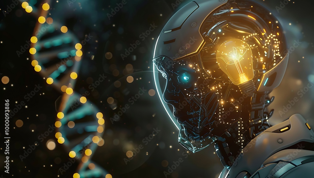 Poster science background image with dna molecule research concept. 3d rendering toned image