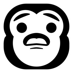 Fototapeta premium Simple monkey head emoji icon