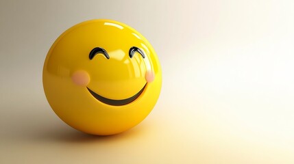 Fototapeta premium A yellow smiley face is shown in a close up