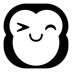 Simple monkey head emoji icon