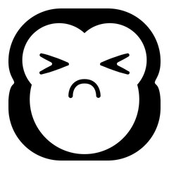 Simple monkey head emoji icon