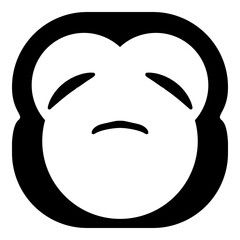 Fototapeta premium Simple monkey head emoji icon