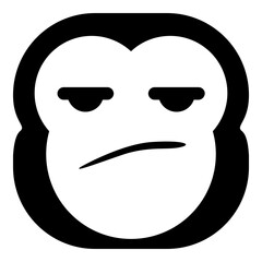 Simple monkey head emoji icon