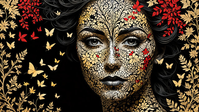  Abstraktion Die florale Verflechtung der Gedanken 16х9. Hintergrund f&uuml;r das Design 1.