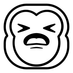 Hurt Monkey Emoji. Simple Ape Smiley Icon.