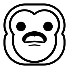 Wonder Monkey Emoji. Simple Ape Smiley Icon.