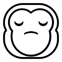Meditation Monkey Emoji. Simple Ape Smiley Icon.