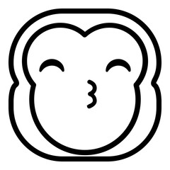 Kiss Monkey Emoji. Simple Ape Smiley Icon.