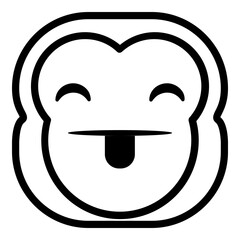 Tongue Out Monkey Emoji. Simple Ape Smiley Icon.
