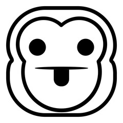 Tongue Mock Monkey Emoji. Simple Ape Smiley Icon.