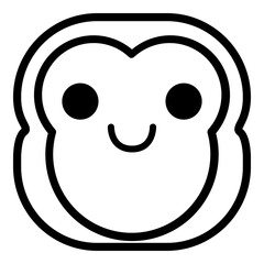 Smile Monkey Emoji. Simple Ape Smiley Icon.