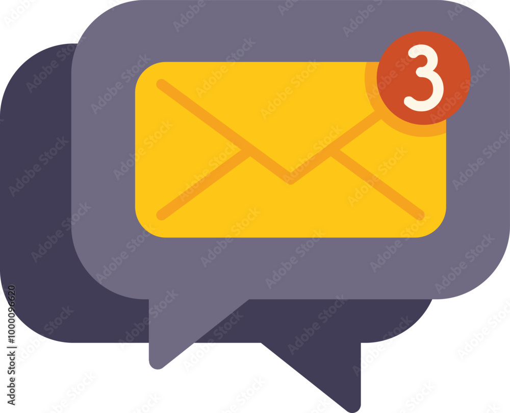 Poster speech bubble is showing that an email has been received and is waiting to be read