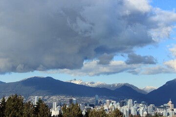 Beautiful view of the mountains and clouds. Vancouver. Canada.