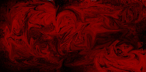 Abstract red background vintage grunge texture & dark wall background texture. Blood splash space on wall, red horror wall. Old vintage distressed red paper texture. Concrete crack, scratches wall tex © JERRY