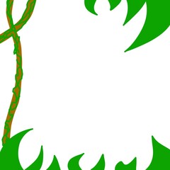 Obraz premium green leaves frame