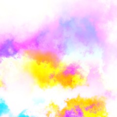 Fractal render, abstract fantasy background of colorful sky with colorful clouds