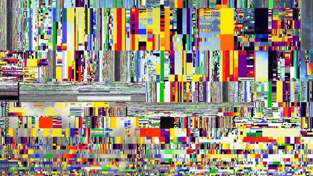 Poster tv noise static effect, abstract glitch background. fractal digital art pattern