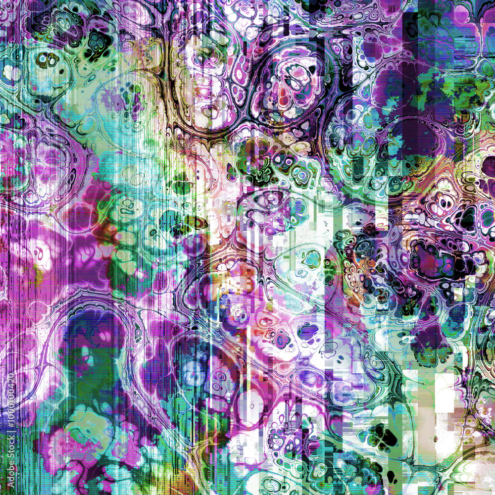 Poster tv noise static effect, abstract glitch background. fractal digital art pattern