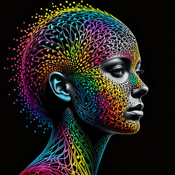 Abstraktion Neon Verflechtung von Gedanken 1х1. Hintergrund f&uuml;r das Design 3.