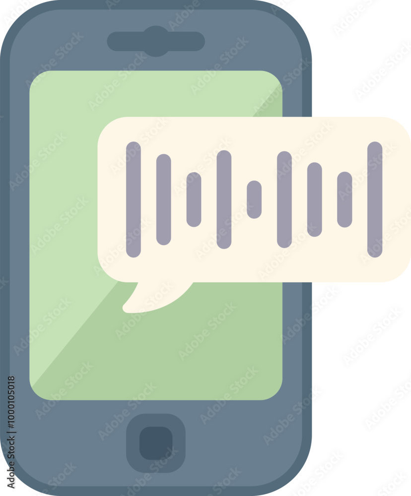 Poster smartphone is showing a voice message notification, suggesting the availability of audio content