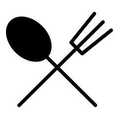 Spoon Fork Simple Solid Icon