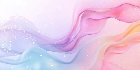 Iridescent, holographic fluid shapes in pastel