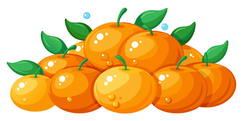 orange fruit with leaves - vector illustration of orange isolated on white, orange vector art