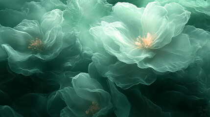 Beautiful abstract green floral wallpaper design 