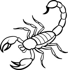 scorpion coloring page line art vector illustration