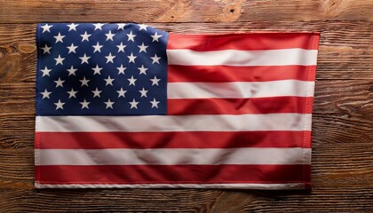 Obraz premium Flag of The USA on wooden background