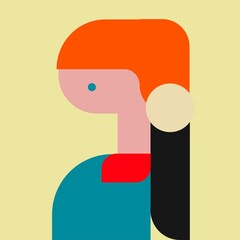 Abstract Portrait of a woman. Print, design templates Vector illustrations.