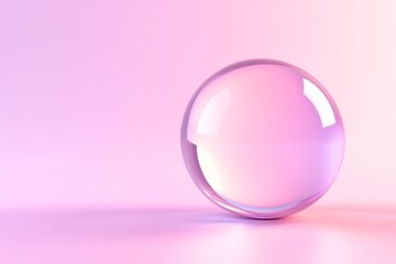 A Glass Sphere on a Pink Gradient Surface