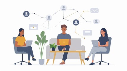 Effective user retention strategies such as loyalty programs or personalized communication support the long-term sustainability of a start-up business model high resolution Illustration, in the style