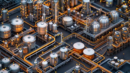 Visual guide to refinery operations highlighting catalytic cracking and hydrocracking processes with essential refinery equipment pipelines storage tanks and environmental regulations high resolution