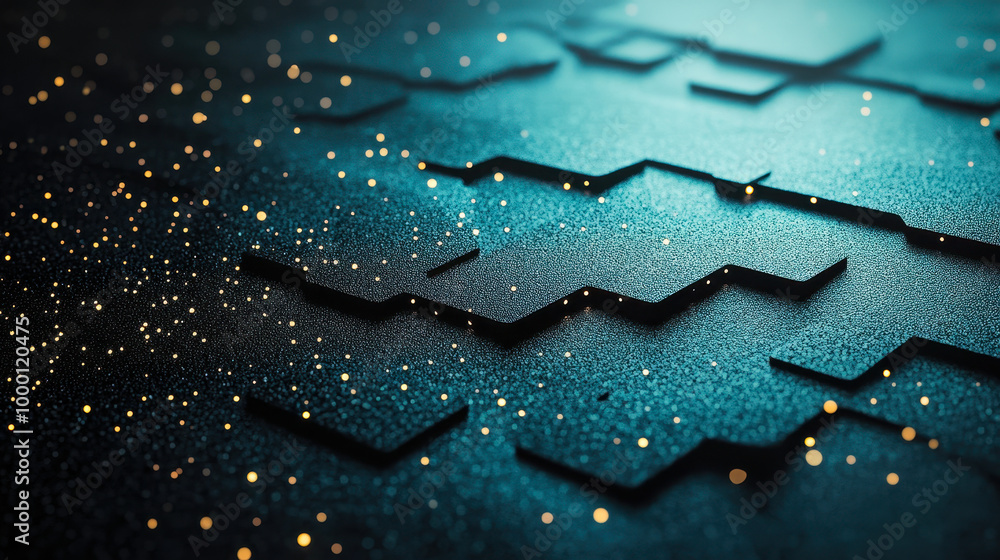 Poster futuristic technology background with black textured surface and digital circuit elements glowing wi