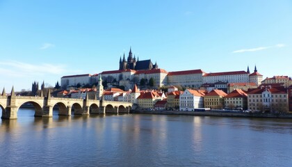  Charming riverside cityscape with historic architecture